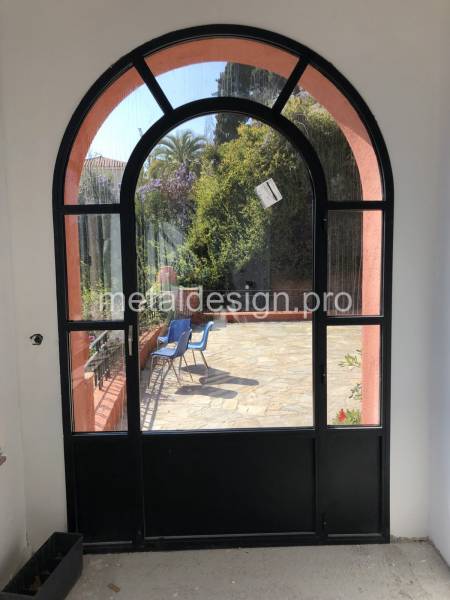 Porte vitrée en acier à rupture de pont thermique