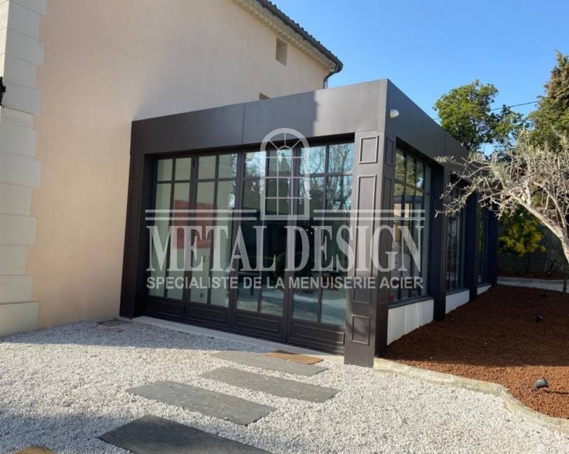 Véranda en acier pour extention à Aix-en-Provence